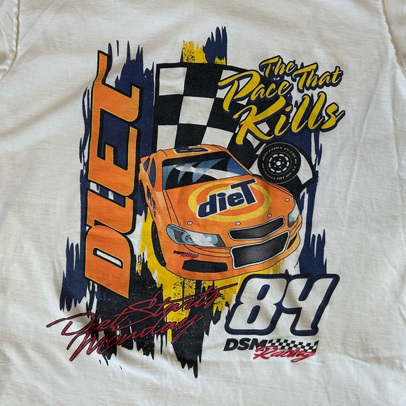 Diet Starts Monday Racing Graphic Tee Men’s Size Large NWOT - Picture 3 of 5